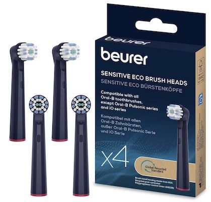 🪥 4er Pack Beurer TB Sensitive Eco Aufsteckbürsten (kompatibel mit Oral-B) ab 5,99€ (statt 10€)