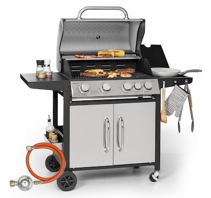 🥩 Klarstein Tomahawk 4+1 Gasgrill mit Seitenbrenner für 383€ (statt 449€)
