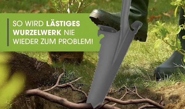 🪏 EASYmaxx Spaten  & Wurzelsäge mit Sägezähnen, 114cm für 25,94€ (statt 35€)