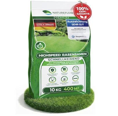 🌱 10kg Natureflow Rasensamen schnellkeimend bis 400qm für 56,95€ (statt 69€)