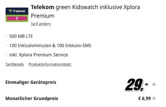 ⌚️ Xplora X6 Play Kinder Smartwatch für 29€ + Telekom Tarif mit 500MB + 100 Min./SMS für 6,99€ mtl.