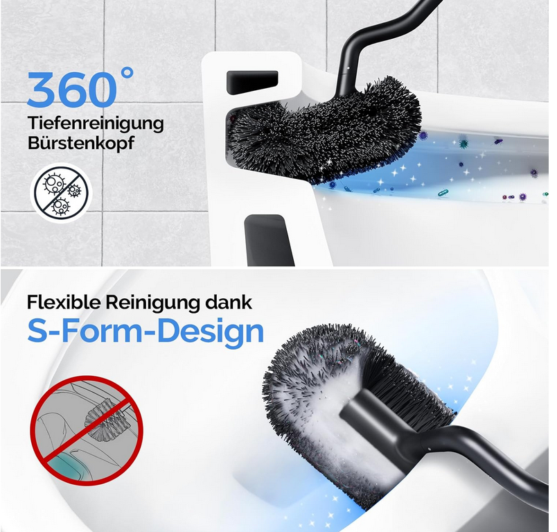 🪥🪠🚽 Hamitor schwarze Edelstahl Klobürste mit Wandmontage für 9,99€ (statt 20€)