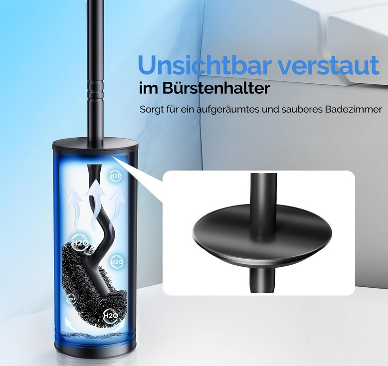 🪥🪠🚽 Hamitor schwarze Edelstahl Klobürste mit Wandmontage für 9,99€ (statt 20€)