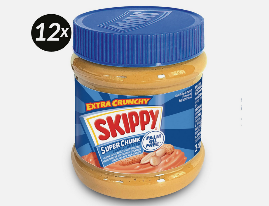 12x SKIPPY 340g Erdnussbutter Superchunk für 29,95€ (statt 42€) -pro Glas nur 2,49€