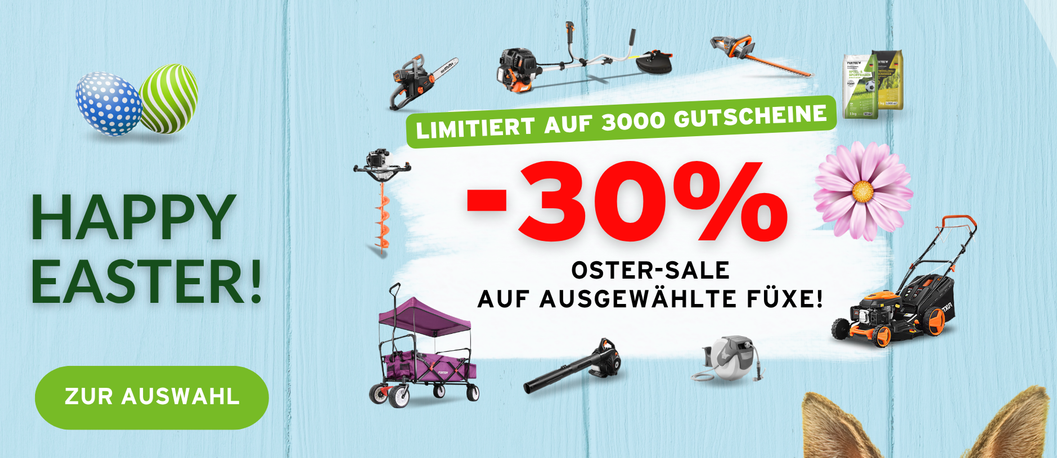 👩‍🌾 Fuxtec Oster Sale: 30% Rabatt auf ALLES   z.B. FX CT700 Bollerwagen für 144,20€ (statt 194€)