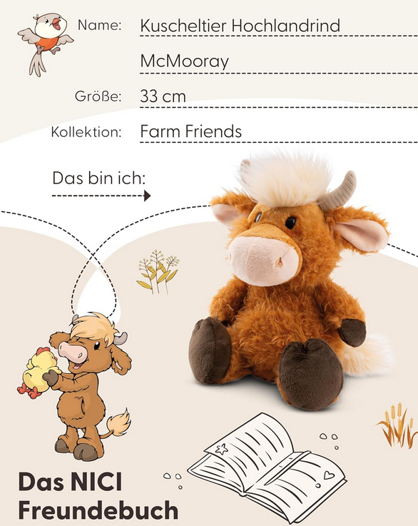 NICI McMooray Hochlandrind Kuscheltier 33cm für 14,99€ (statt 22€)