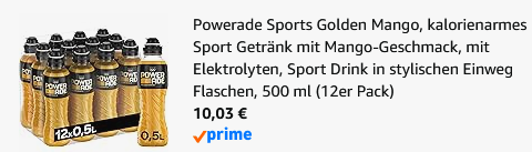 đ„ 12x Powerade Sports Golden Mango kalorienarm 0,5L ab 10,03⏠(statt 19âŹ) đ„ 12x Powerade Sports Golden Mango kalorienarm 0,5L ab 10,03⏠(statt 19âŹ)