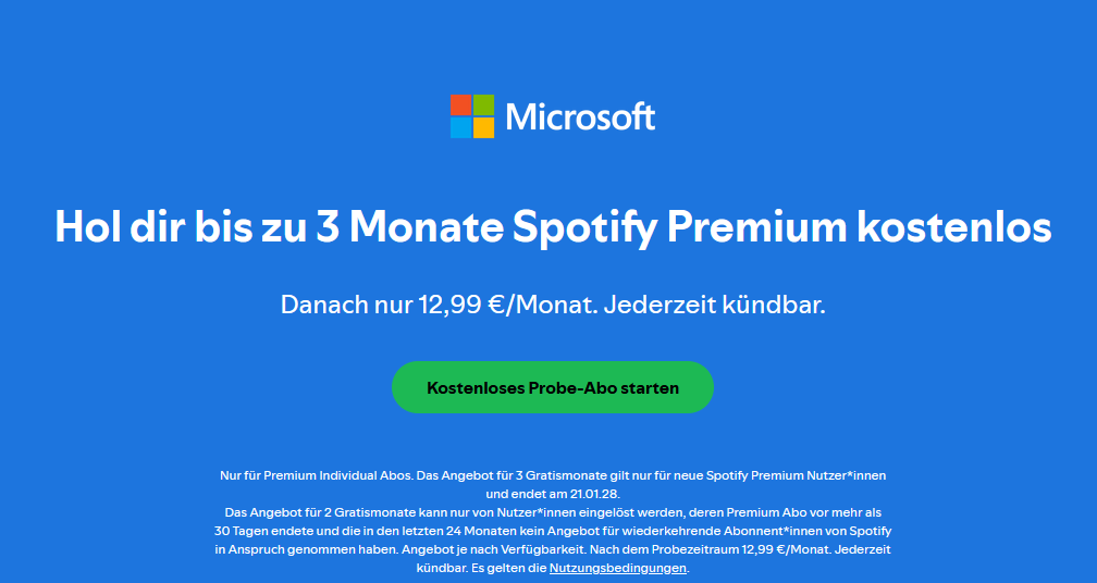 💥 3 Monate Spotify Premium 🎧 komplett kostenlos testen statt 39€
