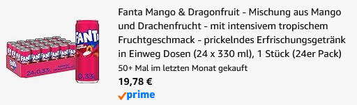 🥤 24x Fanta Mango & Dragonfruit 330ml Dose für 19,78€ (statt 25€)