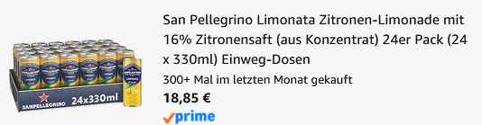 🍋 24x San Pellegrino Naturali Limonata Limonade ab 18,85€ (statt 31€) - 0,78€ pro Dose 🍋 24x San Pellegrino Naturali Limonata Limonade ab 18,85€ (statt 31€) 0,78€ pro Dose