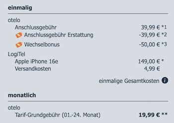 🍏 Apple iPhone 16e (128 GB) für 149€ + Vodafone Allnet 50GB für 19,99€ mtl. + 50€ Bonus 🍏 Apple iPhone 16e (128 GB) für 149€ + Vodafone Allnet 50GB für 19,99€ mtl. + 50€ Bonus