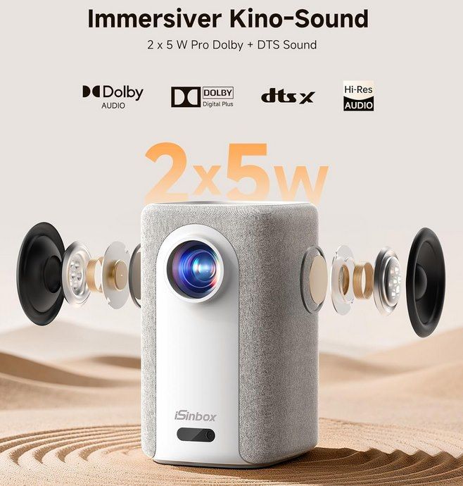 📽️ iSinbox AC311   1080p Kurzdistanz Beamer mit 1.200 ANSI & HDR10+ für 150€ (statt 190€)