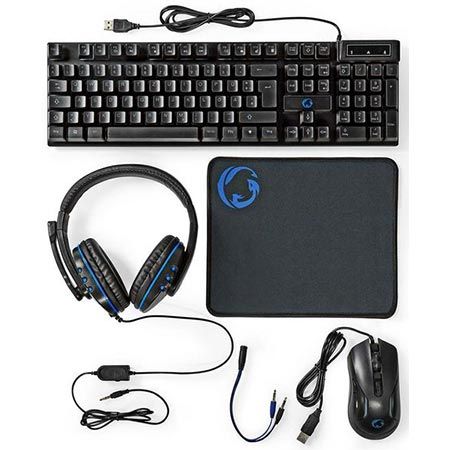 ⌨️ Nedis 5 in 1 Gaming Combo Kit mit Tastatur, Headset, Maus + Pad für 14,99€ (statt 39€)