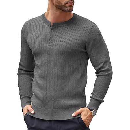 👕 Coofandy Henley Strickpullover mit Knopfleiste in versch. Farben für je 12,39€ (statt 25€)