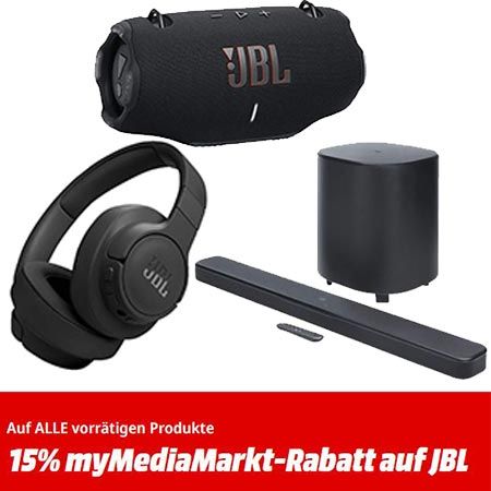 🔥 Media Markt: -15% Extra Rabatt auf das komplette JBL Sortiment – MyMediaMarkt Kunden
