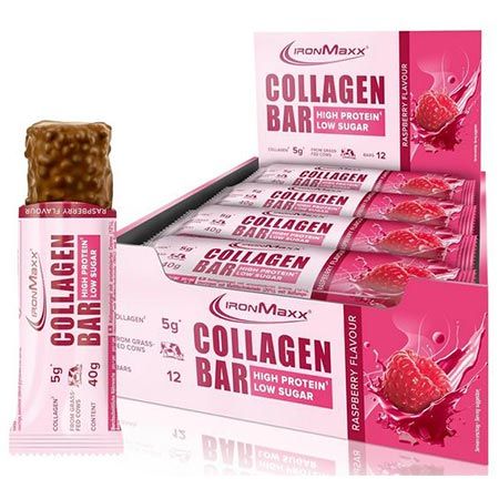 🍫 12er Pack IronMaxx Collagen Raspberry Protein Bar ab 18€ (statt 24€)