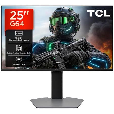 🖥️ TCL 25G64 25″ FHD QD-Mini-LED Gaming Monitor mit 300Hz für 149€ (statt 229€)