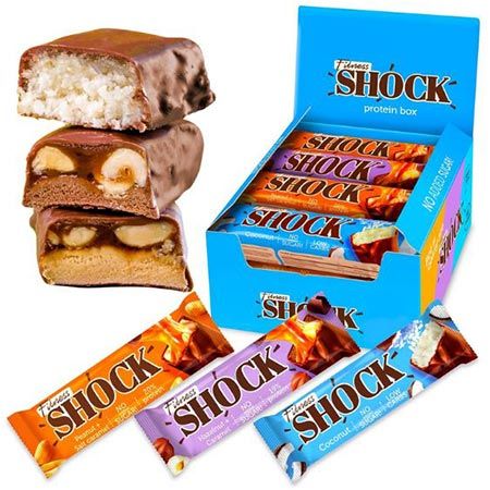 🍫 12er Pack FitnesSHOCK Proteinriegel Set Mix Box ab 22,94€ (statt 30€)