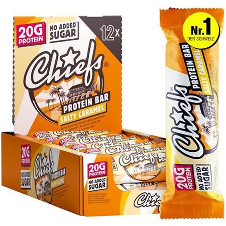 🍫 12er Pack Chiefs Salty Caramel High Protein Riegel für 22,94€ (statt 30€)