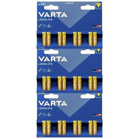 🔋 24er Pack VARTA Longlife Alkaline AAA Batterien LR03, 1,5V für 9,74€ (statt 20€)