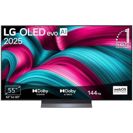 📺 LG OLED55C5ELB 55″ 4K OLED Smart TV mit bis 144Hz für 989€ (statt 1.075€) + 100€ Cashback