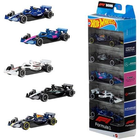 🏎️ 5er Pack Hot Wheels Formel 1 Spielzeugautos, Maßstab 1:64 für 9,99€ (statt 14€)