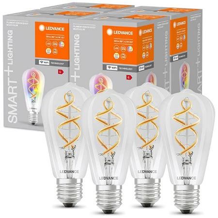 💡 4er Pack LEDVANCE Smarte Edisonform LED-Lampe, E27, RGB für 14,99€ (statt 36€)