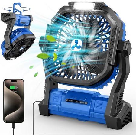 💨 PDBEST Akku Ventilator mit LED-Laterne, 20.000mAh für 27,99€ (statt 56€)