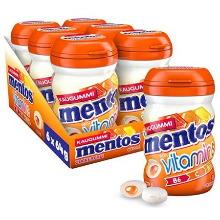 🍬 6 x 32er Pack Mentos Vitamins Citrus Kaugummi ab 13,29€ (statt 18€)