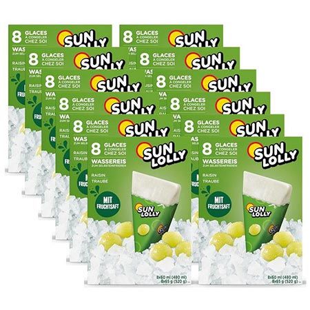 🍧 12 x 8er Pack Sun Lolly Wassereis Weintraube, 480ml ab 21,47€ (statt 29€)