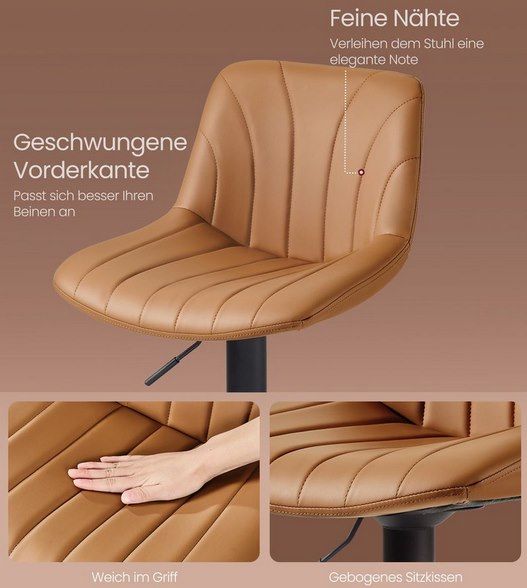 🍹 2x VASAGLE drehbare Barhocker mit Rückenlehne für 59,99€ (statt 72€)