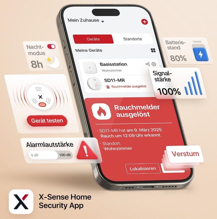 👨‍🚒 6x X Sense SD11 Smarter Rauchmelder mit WLAN + Basisstation für 103,84€ (statt 150€)