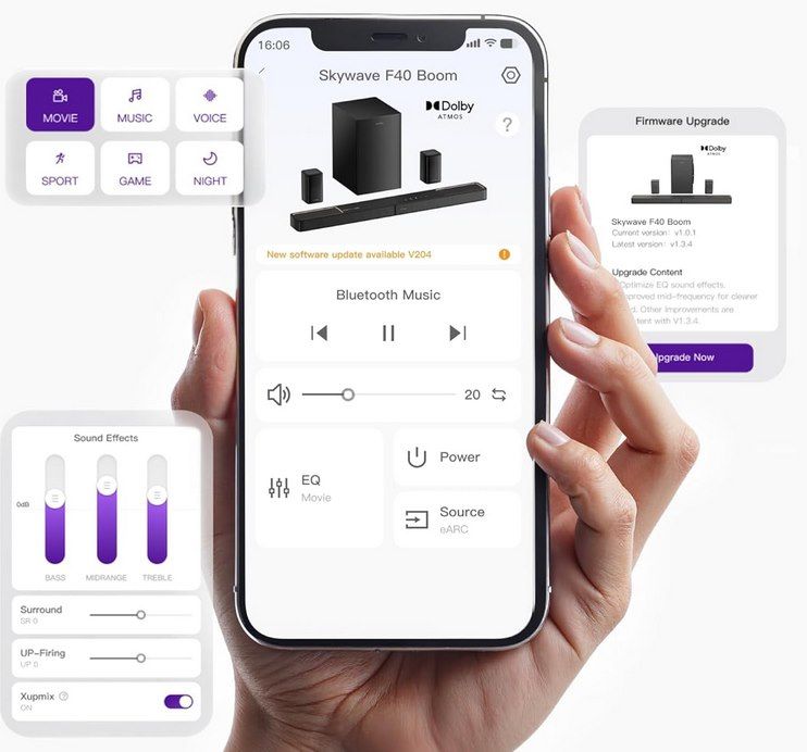 🔊 ULTIMEA Skywave F40 Boom 5.1.2 Soundbar mit Dolby Atmos für 224,99€ (statt 255€)