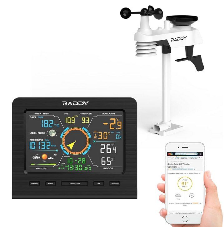 🌞 Raddy WF-100C Lite WLAN Wetterstation Funk mit Außensensor für 69,99€ (statt 85€)