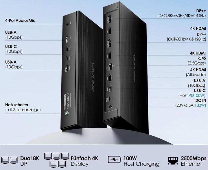 🖥️ WAVLINK DisplayLink Docking Station mit Dual 8K@60Hz für 188,29€ (statt 229€) 🖥️ WAVLINK DisplayLink Docking Station mit Dual 8K@60Hz für 188,29€ (statt 229€)