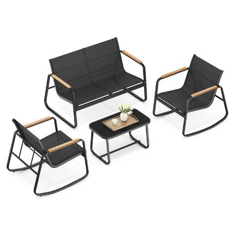🌞 SONGMICS Gartenmöbel-Set mit 2 Schaukelstühle + Tisch für 110,49€ (statt 130€)
