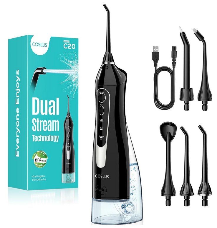 💦 COSLUS C20 kabellose Munddusche mit 3 Modi für 9,99€ (statt 25€)