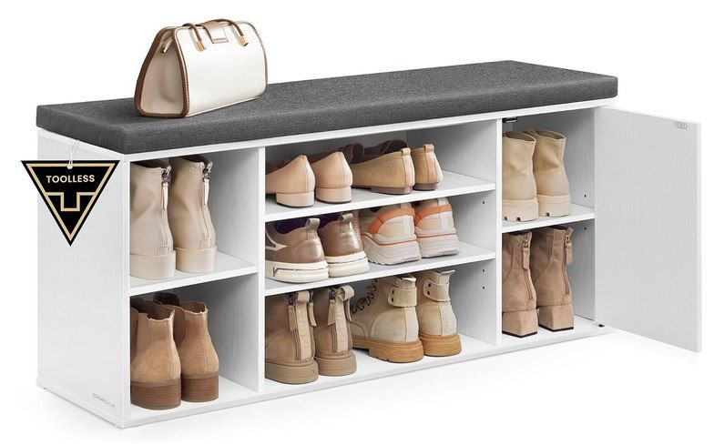 👞 SONGMICS Schuhbank mit Stauraum & offene Fächer für 49,99€ (statt 60€)   schneller Aufbau