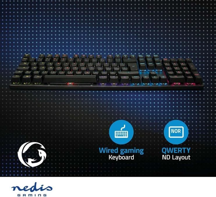 ⌨️ Nedis Mechanische Wired Gaming RGB Tastatur mit ND Layout für 9,99€ (statt 43€)