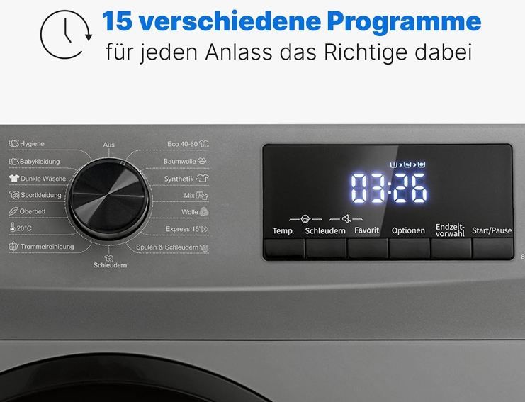 🫧 Bomann WA 7185 Waschmaschine mit 8kg & 15 Programme für 280€ (statt 349€)