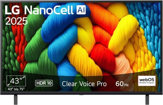 📺 LG 43NANO80A6B 43 4K NanoCell AI TV für 242,25€ (statt 320€)