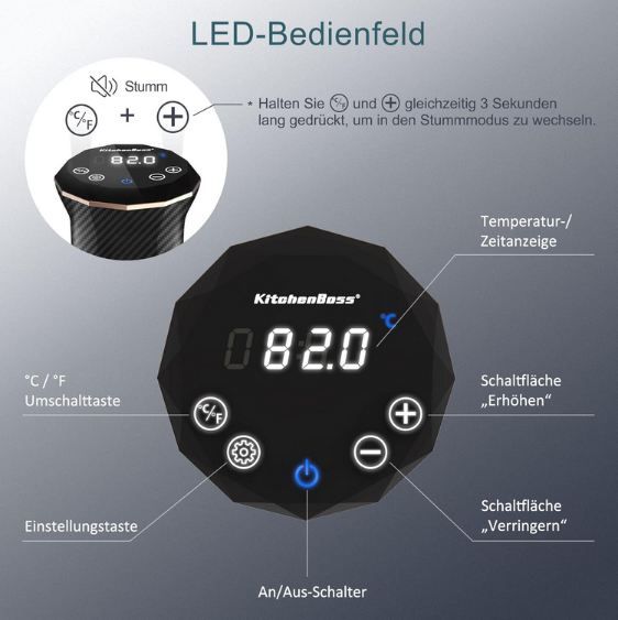 🥩 KitchenBoss G300T Sous Vide Garer Stick für 67,99€ (statt 88€) 🥩 KitchenBoss G300T Sous Vide Garer Stick für 67,99€ (statt 88€)