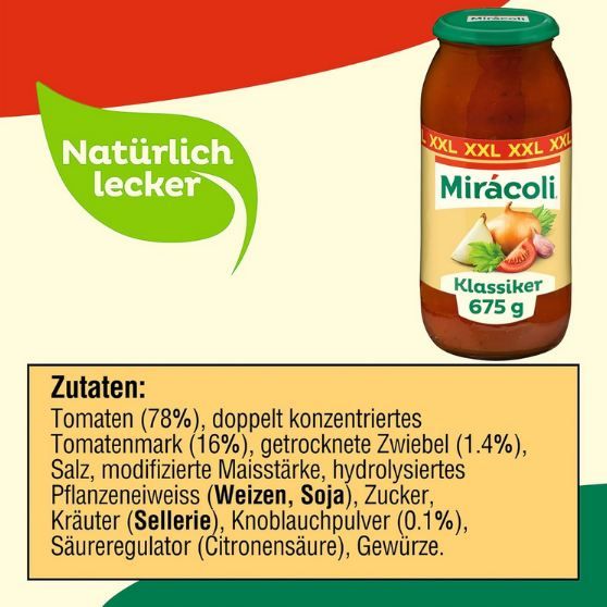 🍝 6er Pack Miracoli Klassiker Pasta Sauce XXL, 675g ab 16€ (statt 24€)