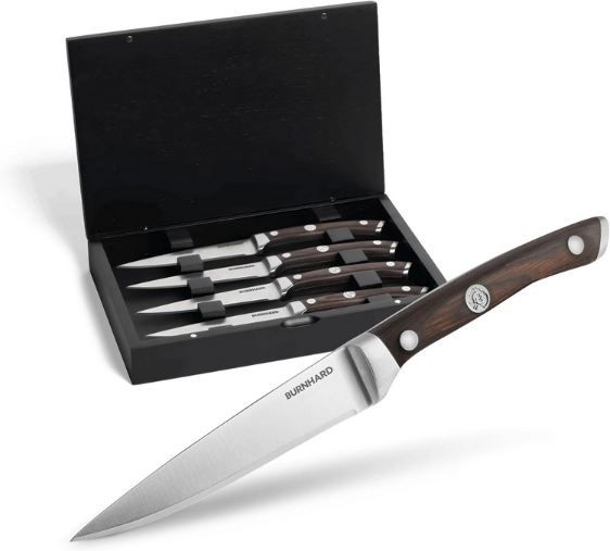 🥩 Burnhard Steakmesser Set mit Pakka Holzgriff, 4 tlg. für 35,90€ (statt 47€)