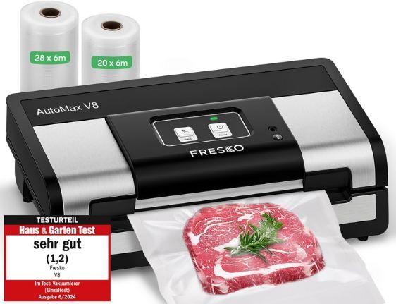 🍛 FRESKO Automatik Vakuumiergerät inkl. 2 Beutelrollen für 89,99€ (statt 120€)