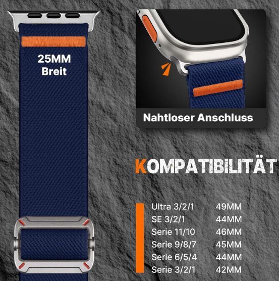 ⌚ 2er Pack Fullmosa Elastisches Nylon Apple Watch Armband für 11,39€ (statt 21€)