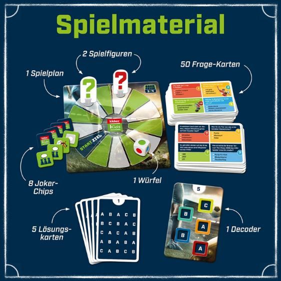 🎲 Kosmos Kicker Kids Fußball Quiz, Fussball Brettspiel für 8,80€ (statt 12€)
