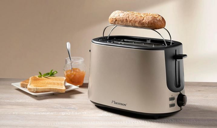 🍞 Bestron Toaster mit 2 Röstkammern & Brötchenaufsatz für 26,39€ (statt 33€)