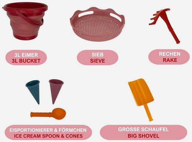 🏖️ Schildkröt 7 in 1 Sand Spielset, faltbar für 16,67€ (statt 21€)