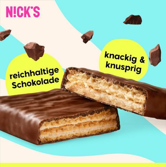 🍫 9er Pack NICKS Protein Wafer Riegel Chocolate ab 12,84€ (statt 19€)